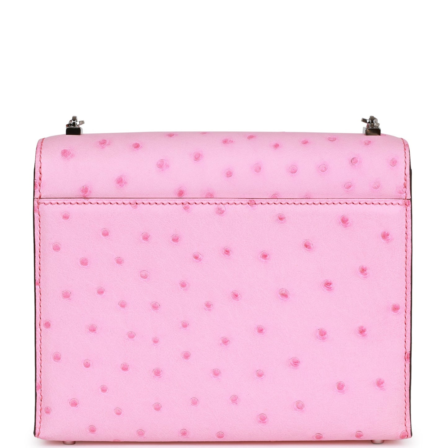 Luxury Hermes Mini Verrou Chaine Bag Bubblegum Ostrich Palladium Hardware
