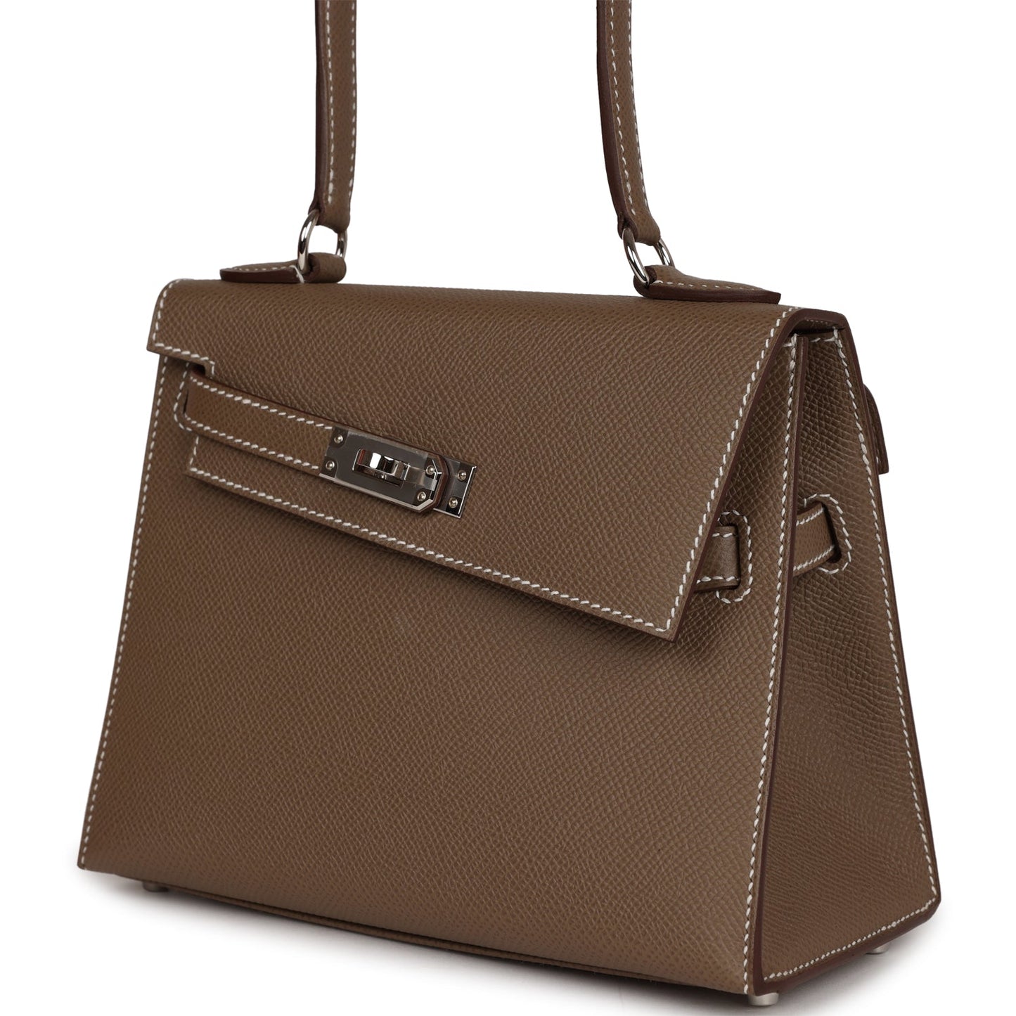 Luxury Hermes Kelly Sellier en Desordre 20 Etoupe Epsom Palladium Hardware