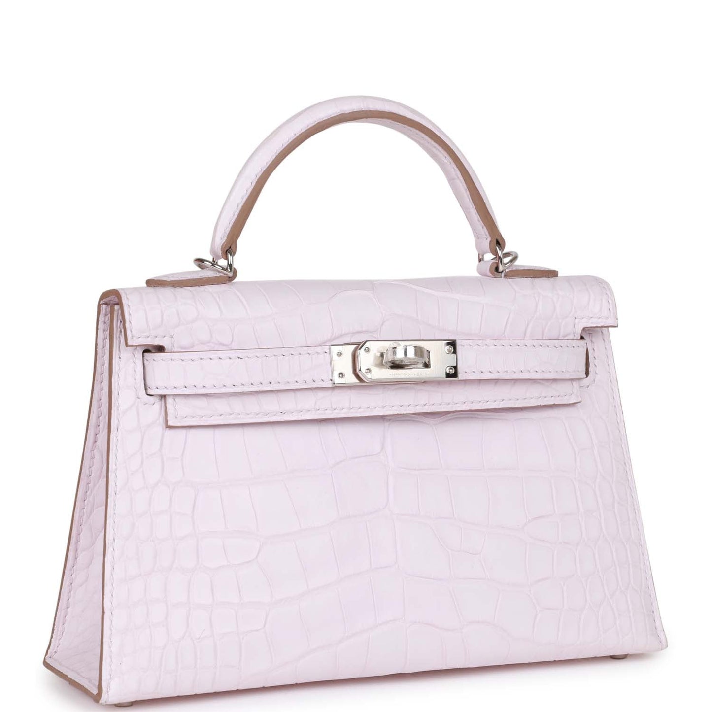 Hermes Kelly 20 Sellier Mauve Pale Satin Boreal Alligator Palladium Hardware