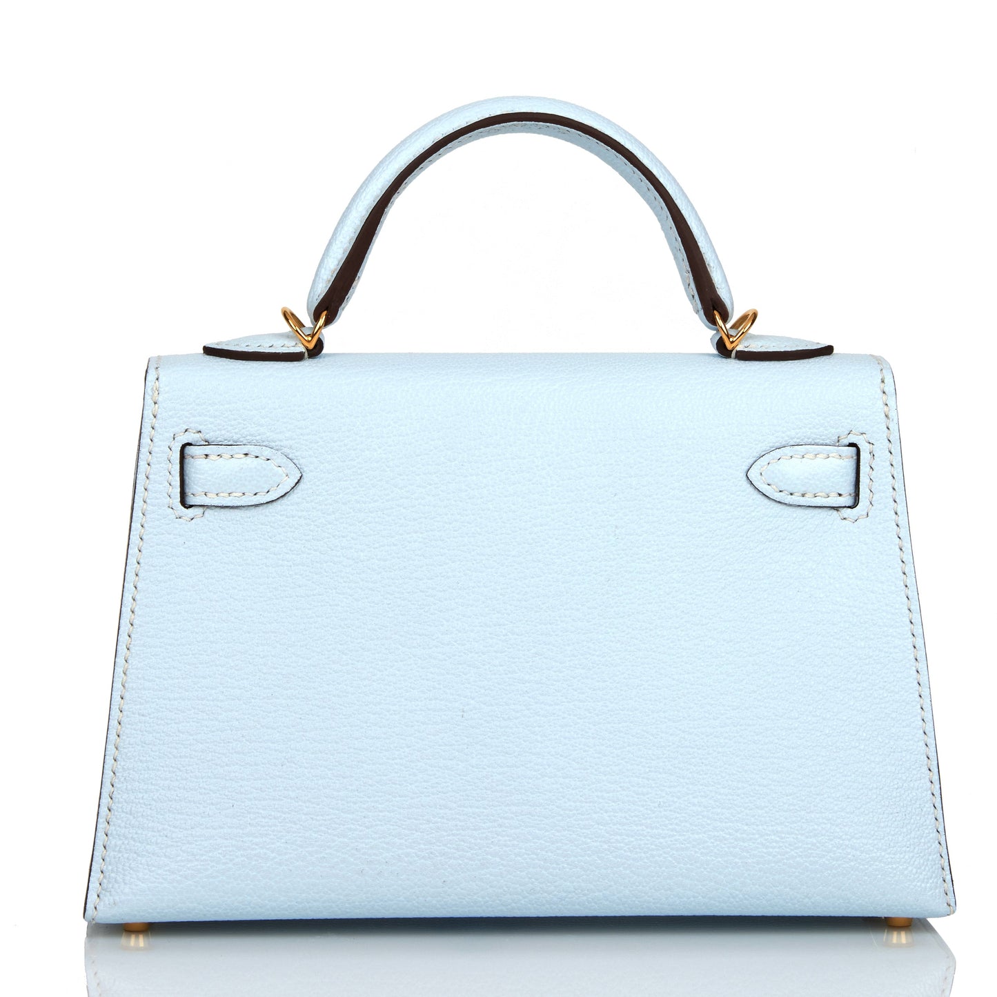 Hermes Kelly 20 Sellier Bleu Brume Chevre Gold Hardware