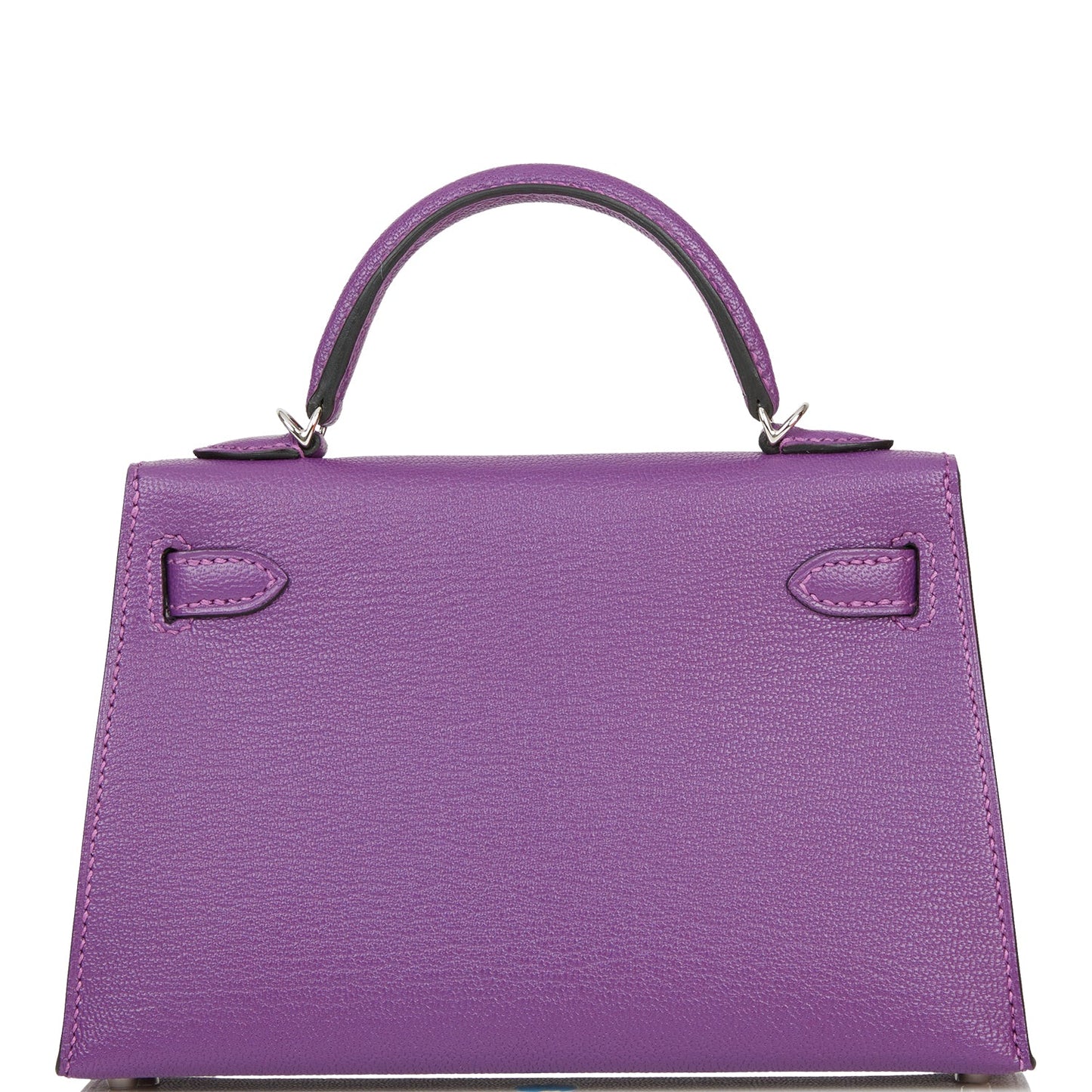 Hermes Kelly 20 Sellier Violet Verso Chèvre Palladium Hardware