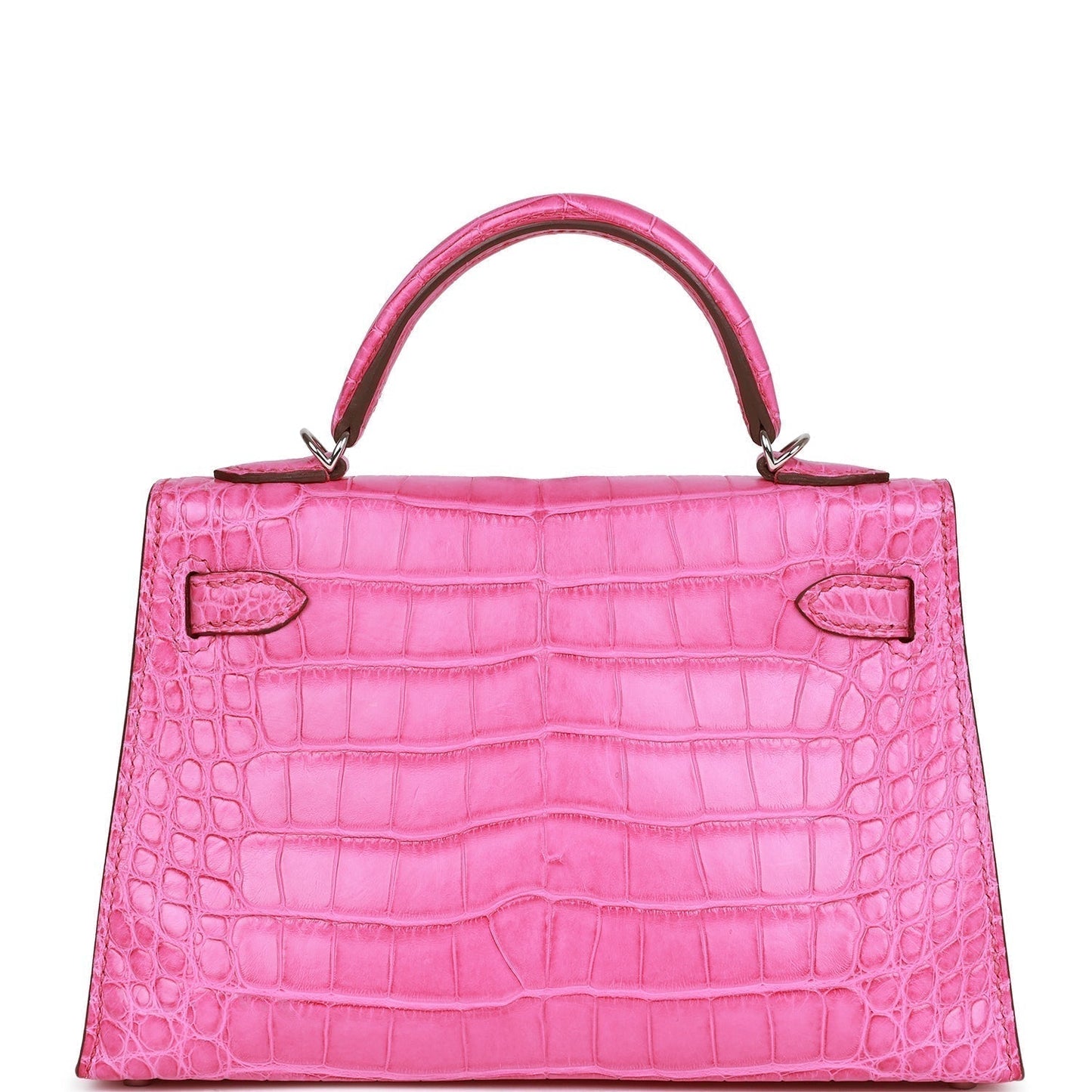 Hermes Kelly 20 Sellier Rose Shocking Matte Alligator Palladium Hardware