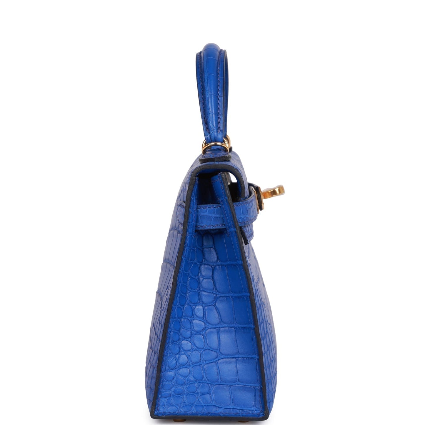 Hermes Kelly 20 Sellier Bleu Royal Matte Alligator Gold Hardware