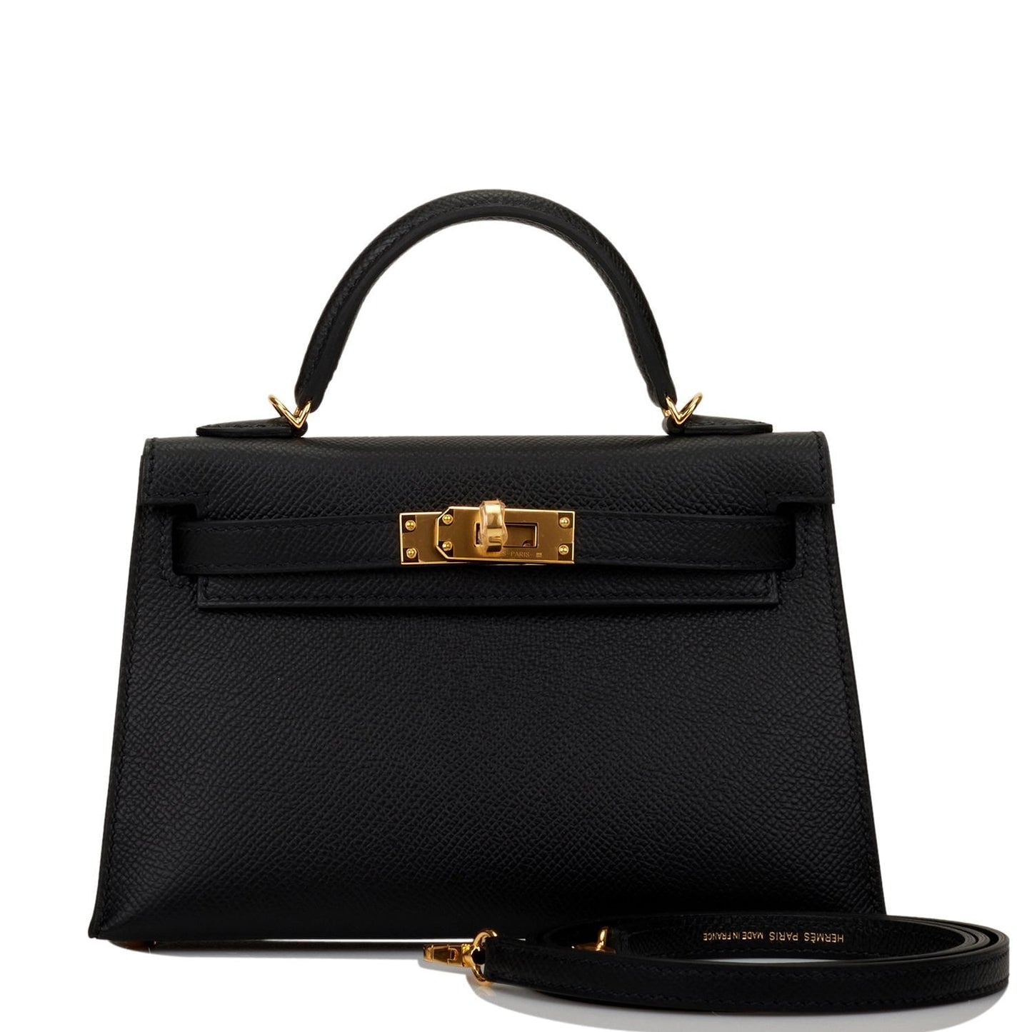 Hermes Kelly 20cm Sellier Black Epsom Gold Hardware