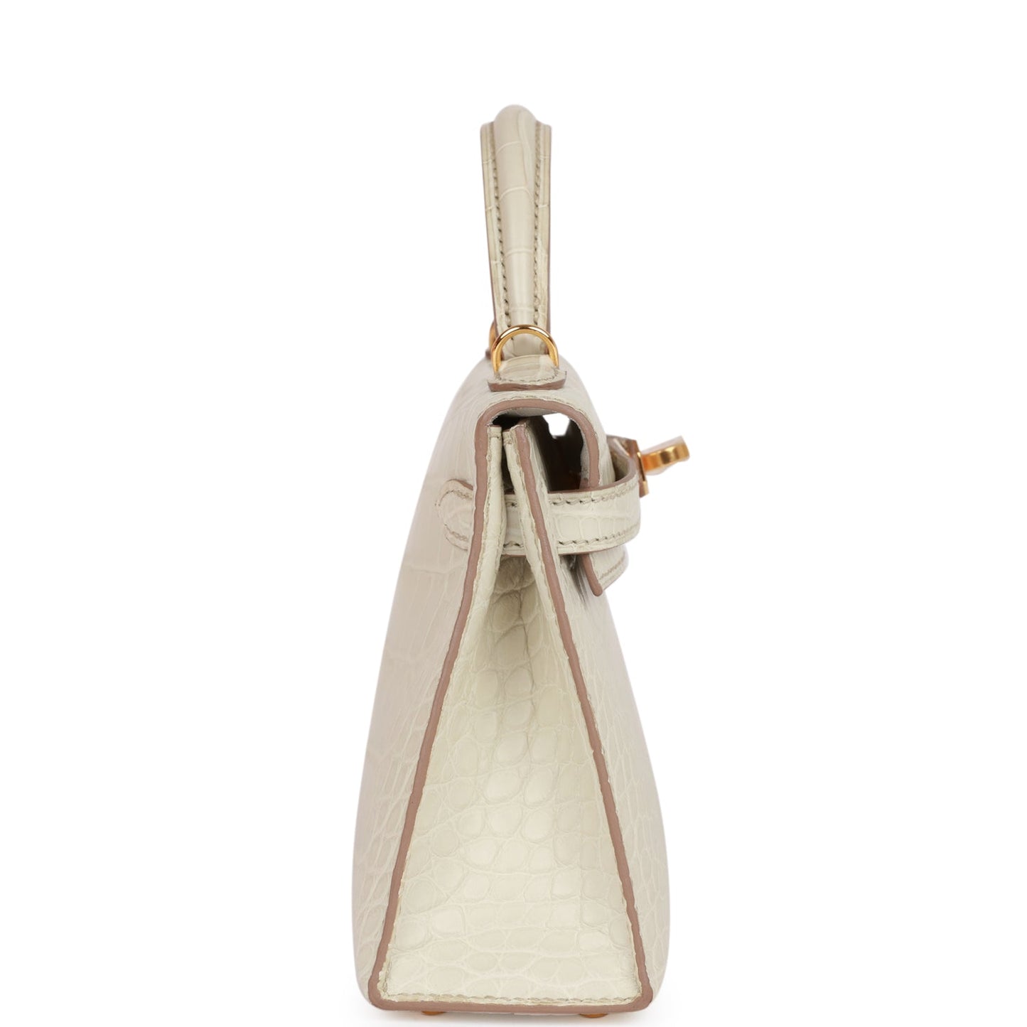Hermes Kelly 20cm Sellier Beton Matte Alligator Gold Hardware