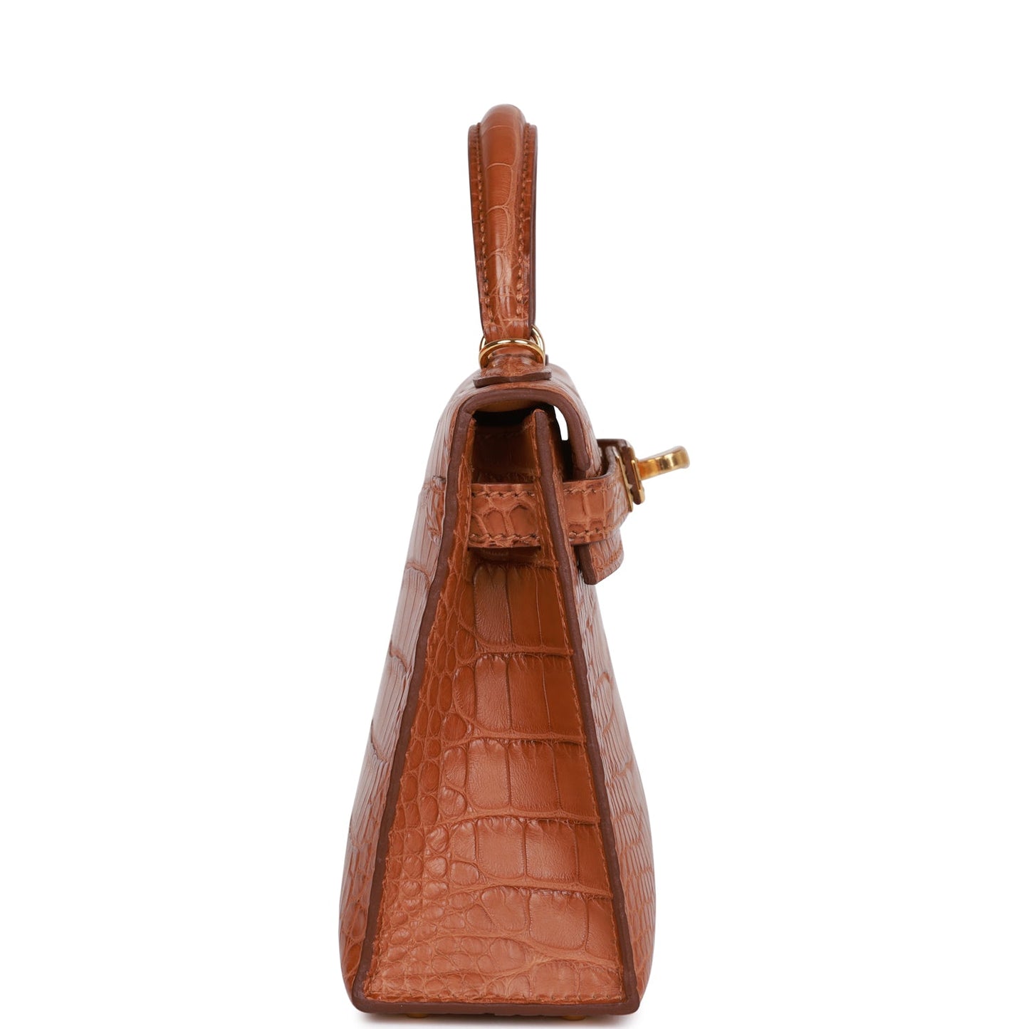 Hermes Kelly 20cm Sellier Gold Matte Alligator Gold Hardware