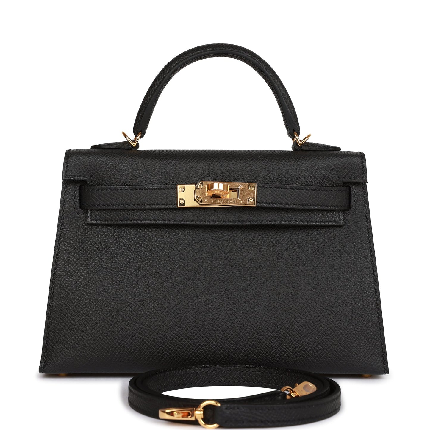 Hermes Kelly 20 Sellier Black Epsom Gold Hardware