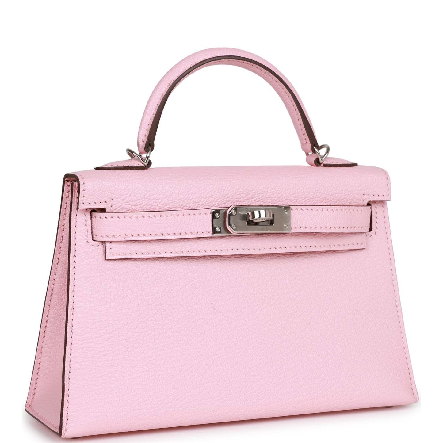 Hermes Kelly 20 Sellier Rose Sakura Chevre Palladium Hardware
