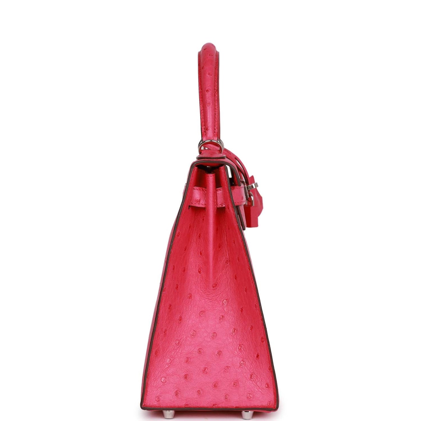 Hermes Kelly 28  Sellier Rose Tyrien Ostrich Palladium Hardware