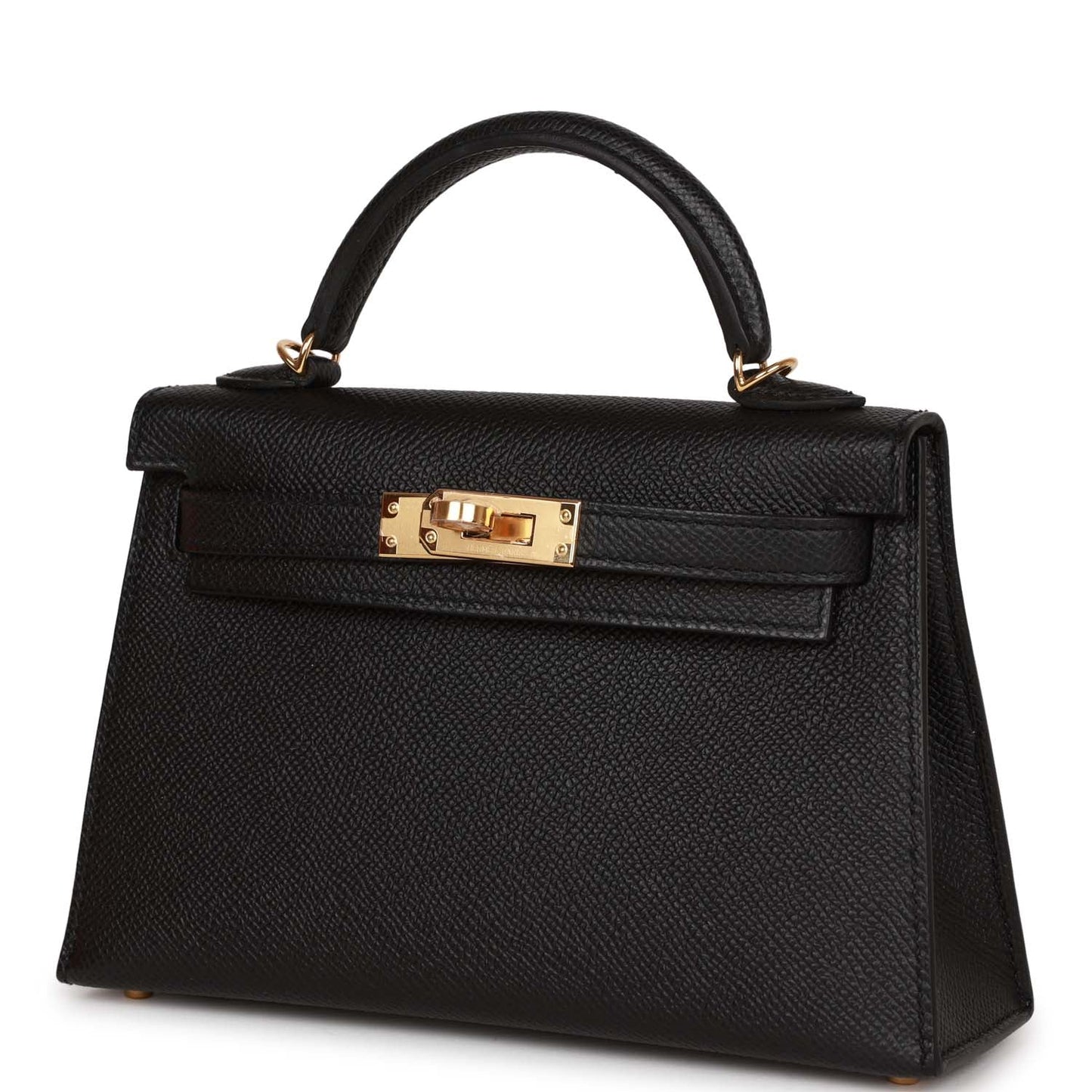 Hermes Kelly 20 Sellier Black Epsom Gold Hardware