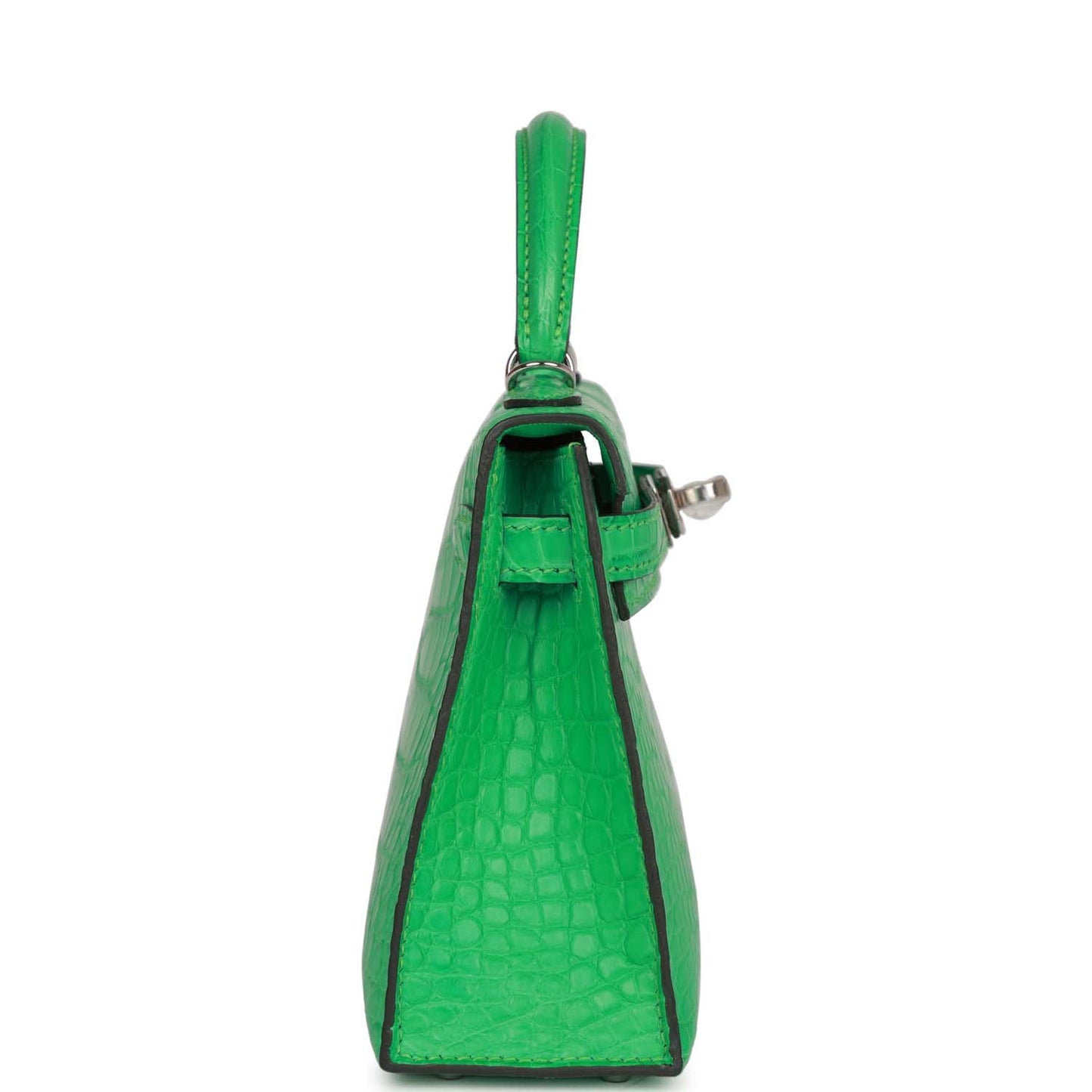 Hermes Kelly 20 Sellier Vert Comics Matte Alligator Palladium Hardware