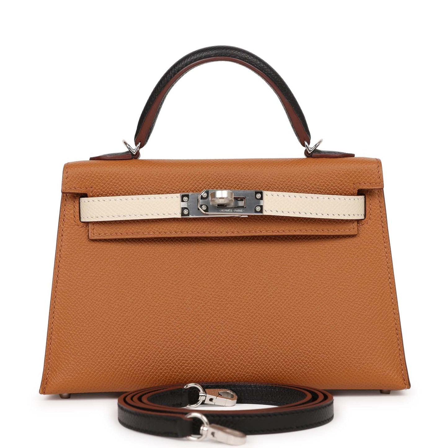 Hermes Kelly 20 Sellier Tri-color Gold, Black and Nata Epsom Palladium Hardware