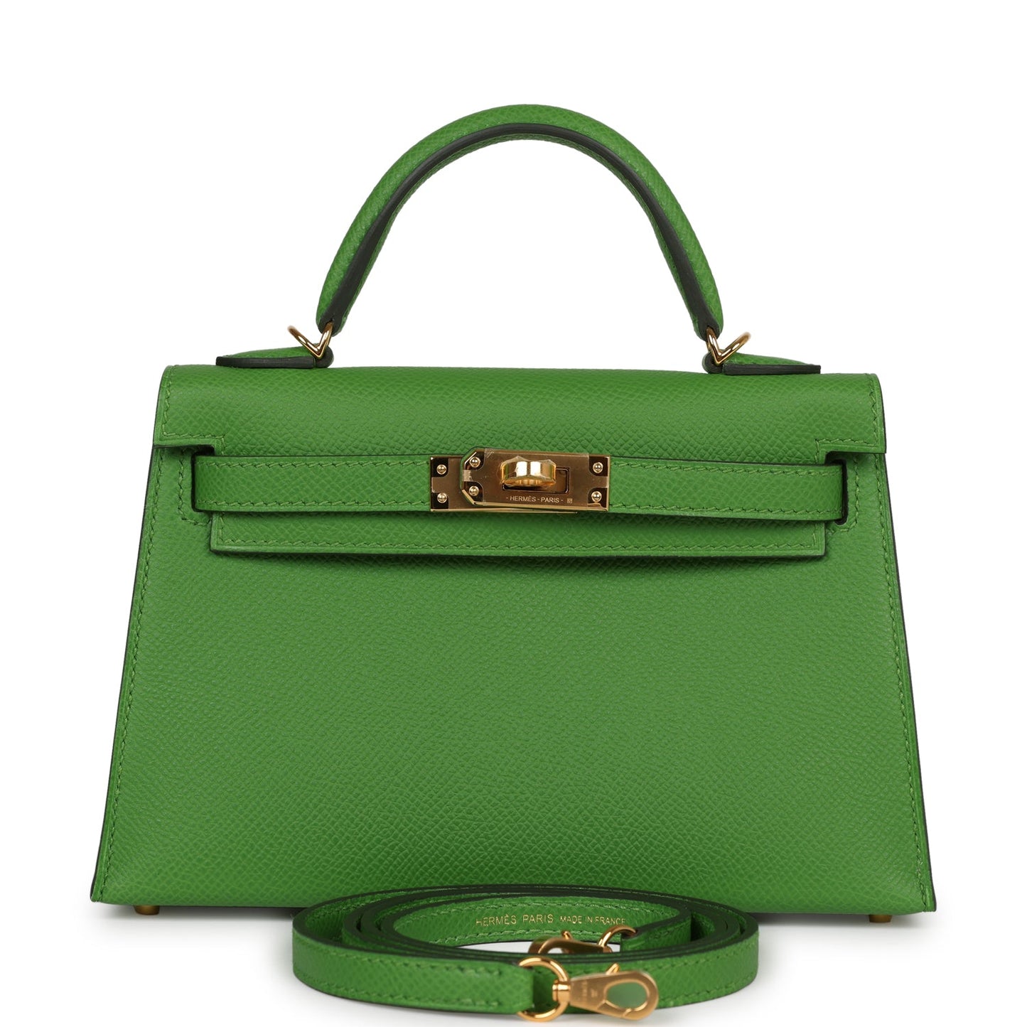 Hermes Kelly 20 Sellier Vert Yucca Epsom Gold Hardware