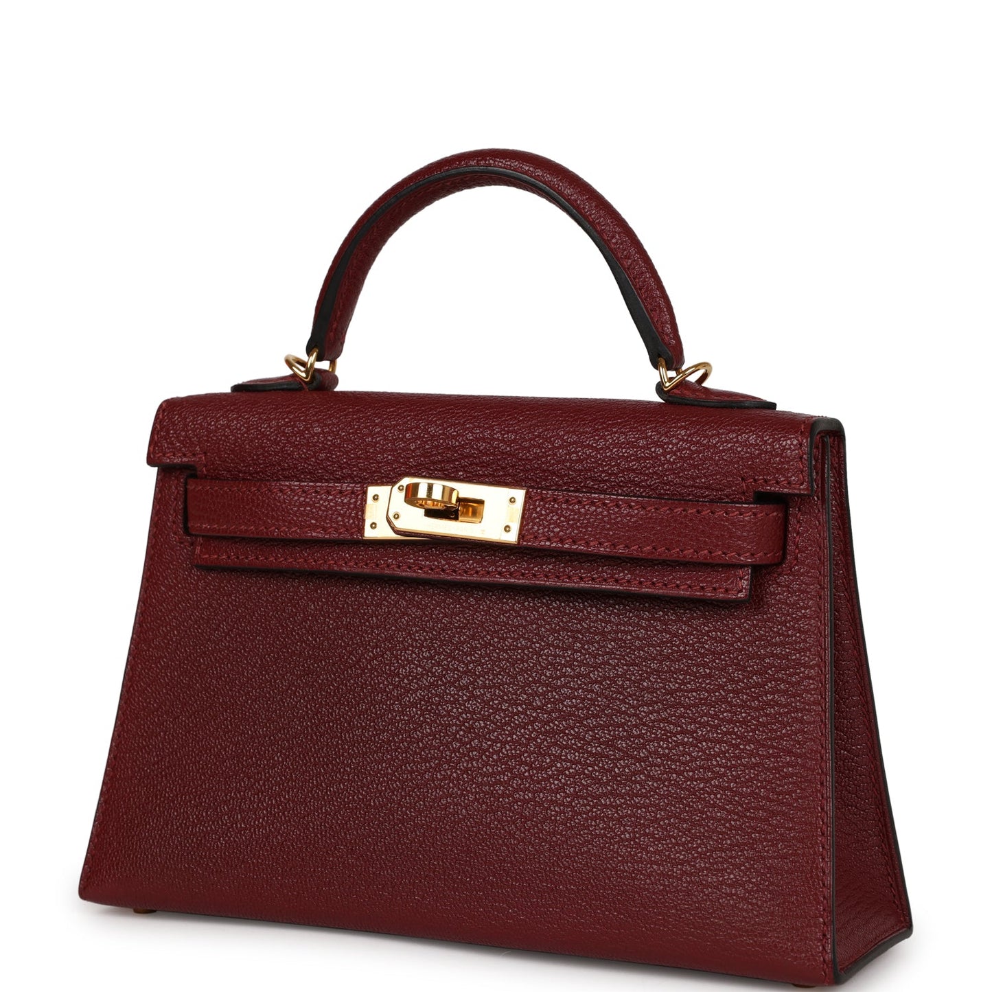 Top Quality Luxury Hermes Kelly 20 Rouge Grenat Chevre Gold Hardware