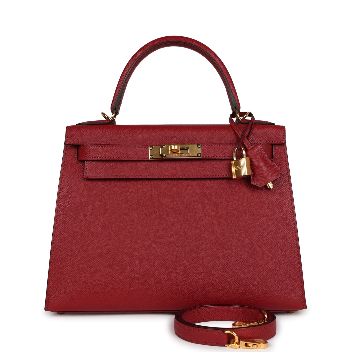 Luxury Hermes Kelly Sellier 28 Rouge Grenat Epsom Gold Hardware