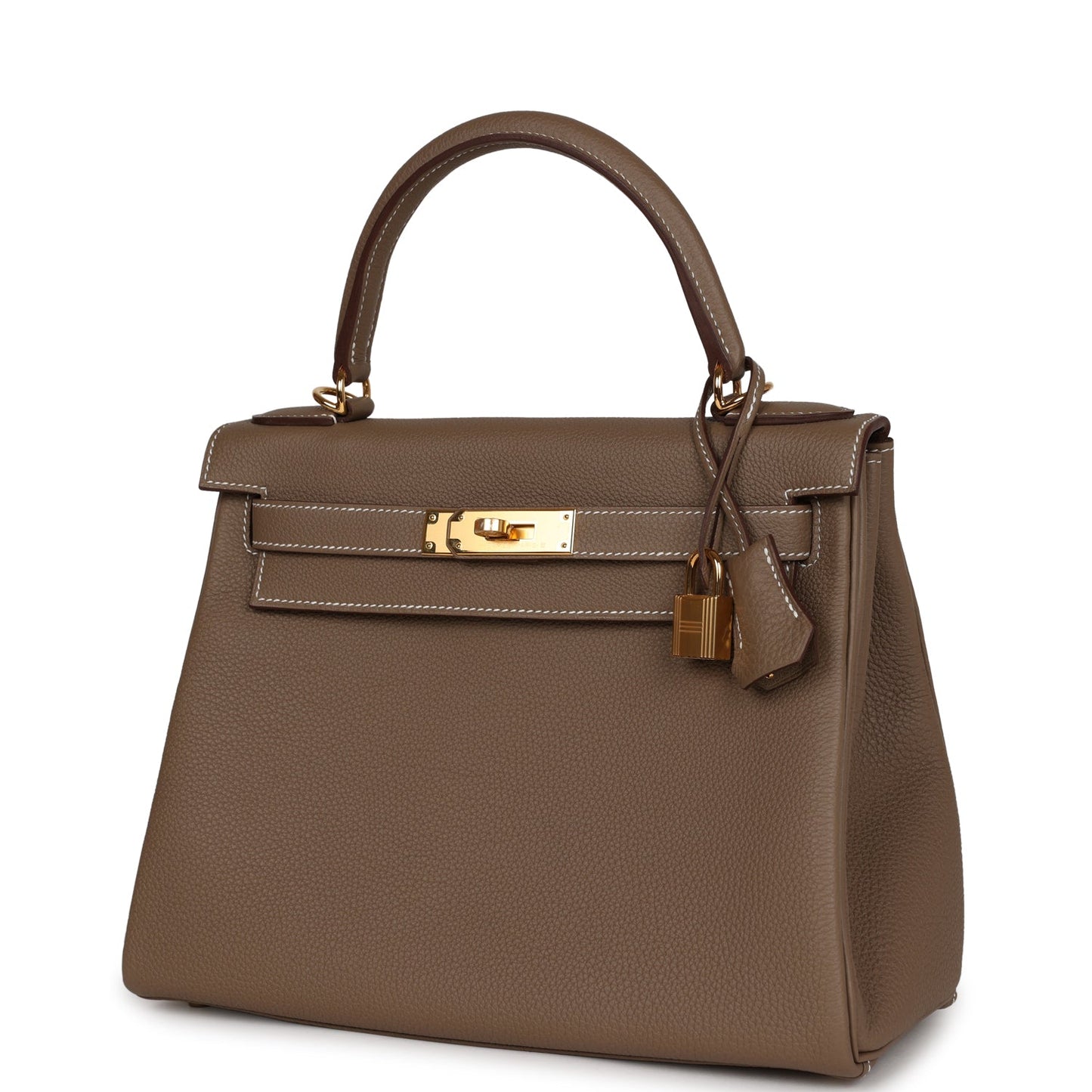 Luxury Hermes Kelly Retourne 28 Etoupe Togo Gold Hardware