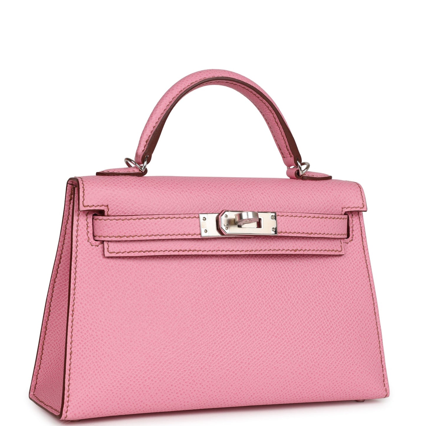 Luxury Hermes Kelly Sellier 20 Bubblegum Epsom Palladium Hardware