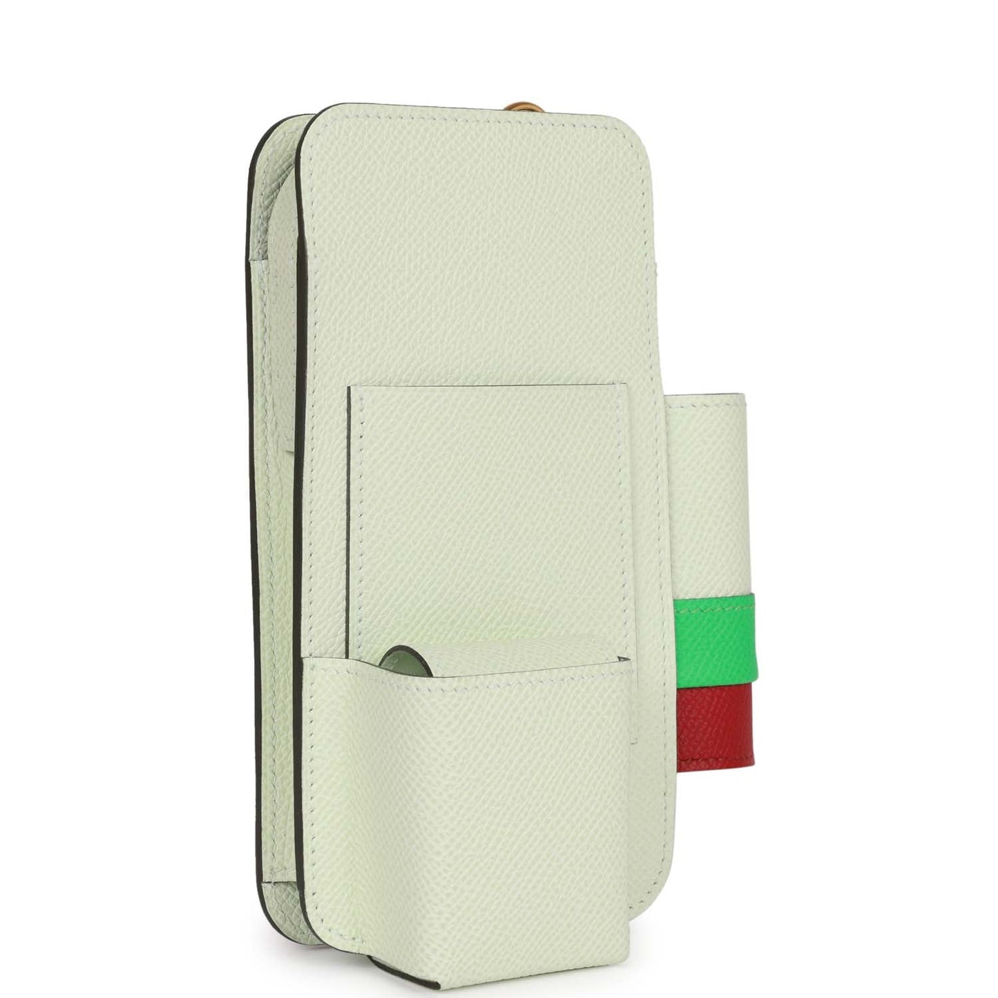 Luxury Hermes Luxury HermesWay Telephone Crossbody Vert Fizz, Vert Comics and Rubis Epsom Gold Hardware