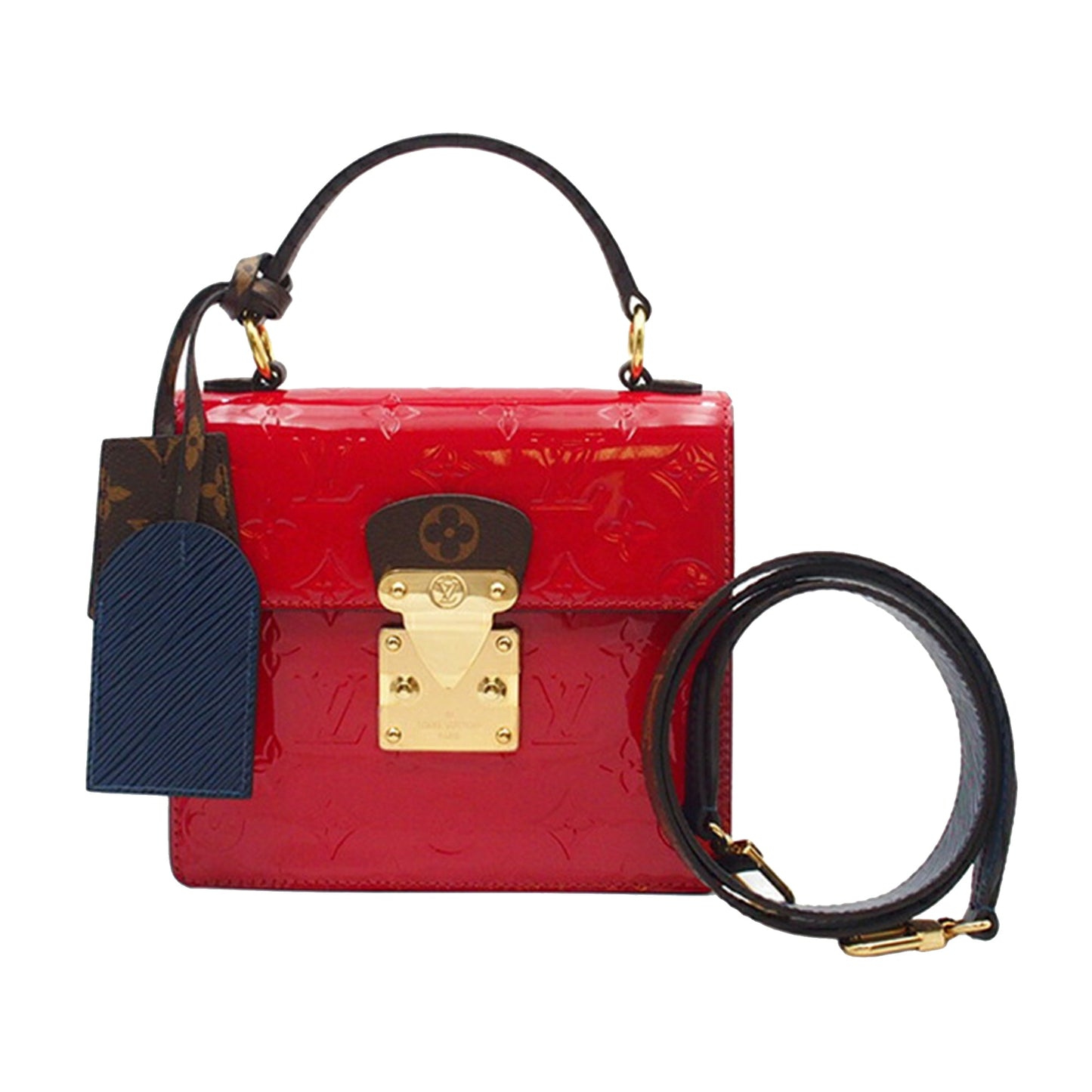 Red Louis Vuitton Monogram Vernis Spring Street Satchel