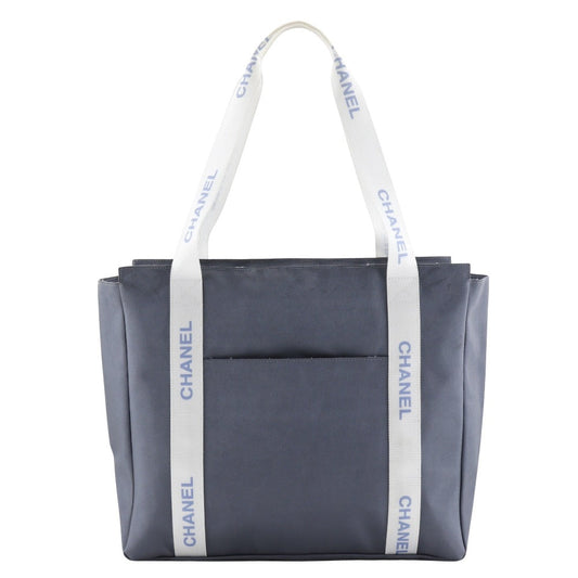 CHANEL Tote Bag Nylon gray Sports line logo