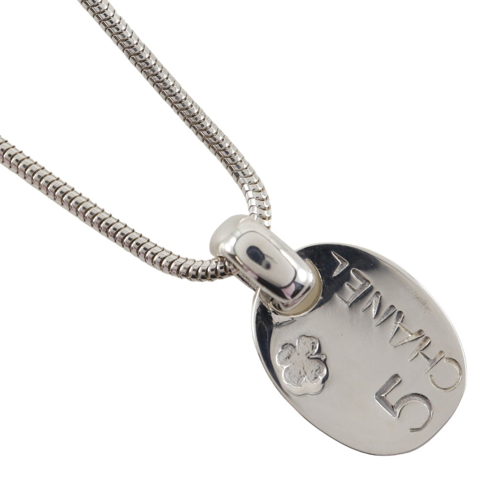 CHANEL Necklace Silver925 Silver Snake Chain NO.5 Clover icon Women