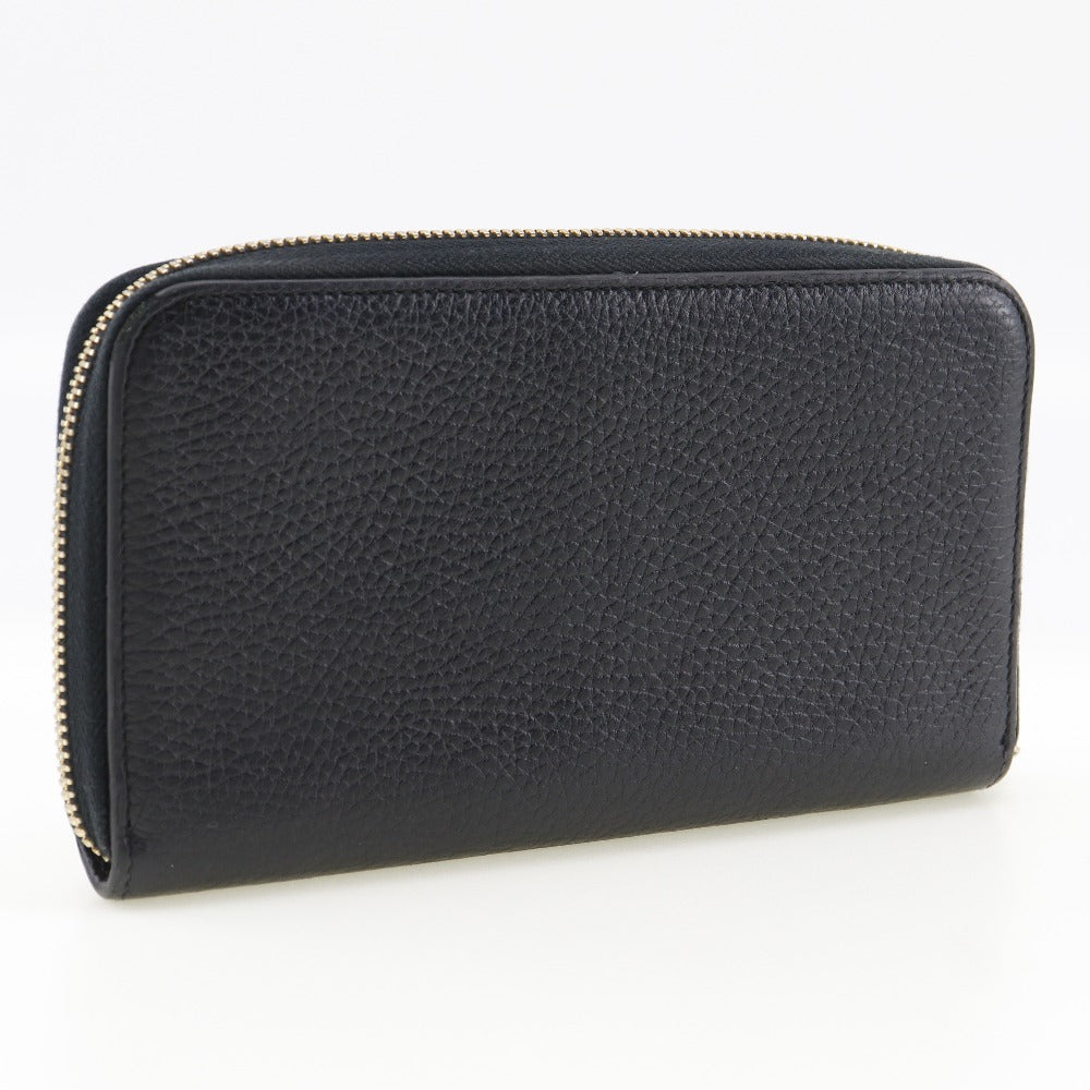 GUCCI Long Wallet Purse 509644 leather black Interlocking unisex(Unisex)