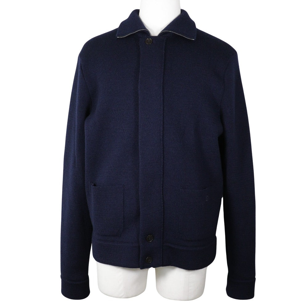 GUCCI sweater cotton Navy Zip up mens XL