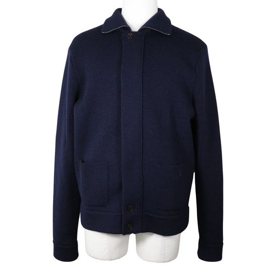 GUCCI sweater cotton Navy Zip up mens XL