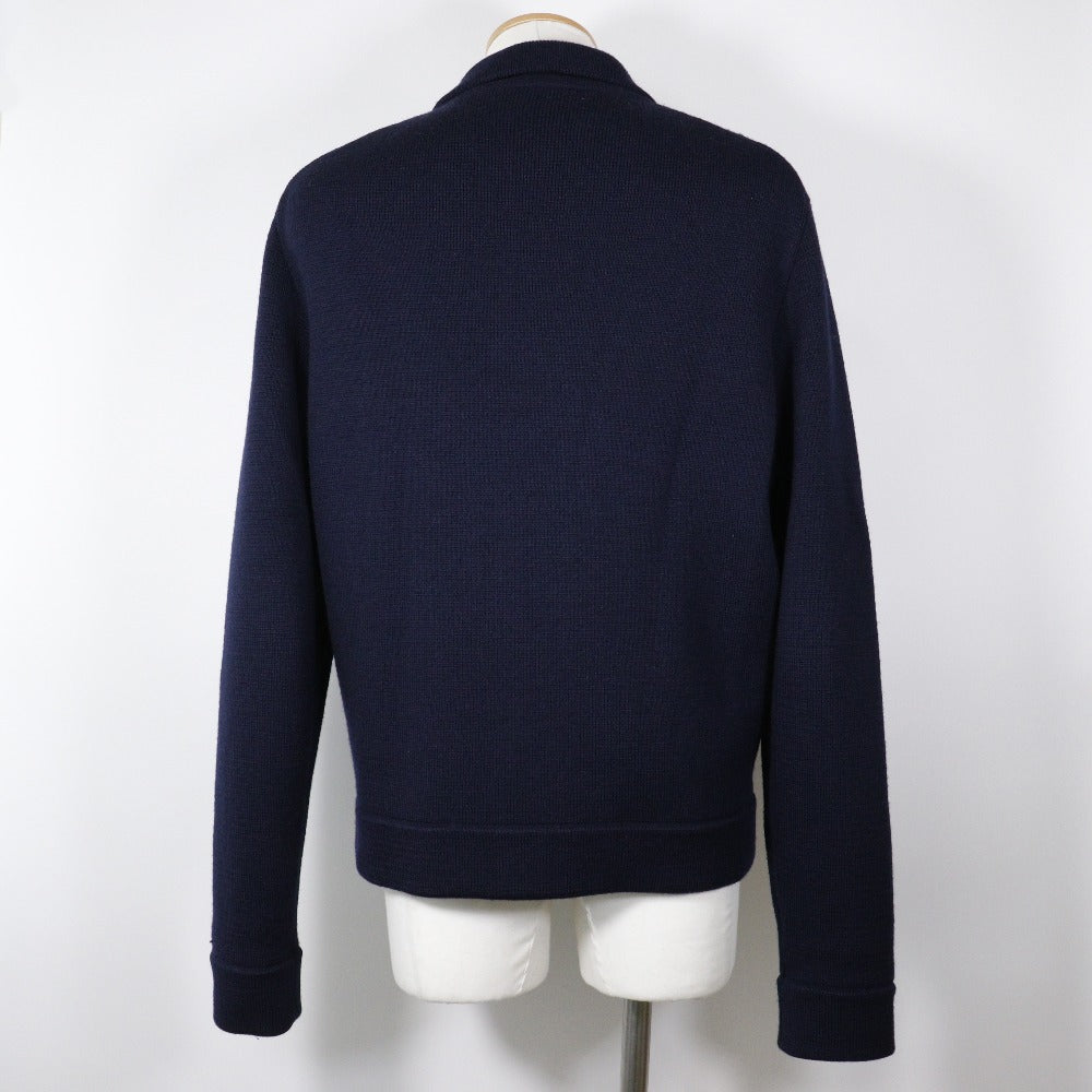 GUCCI sweater cotton Navy Zip up mens XL