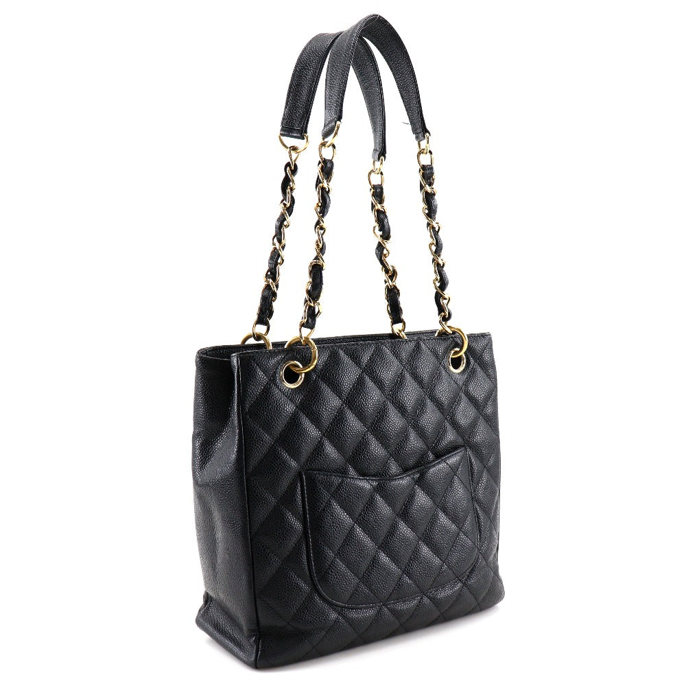 Chanel Caviar Skin Chain Tote Shoulder Bag Classic Flap