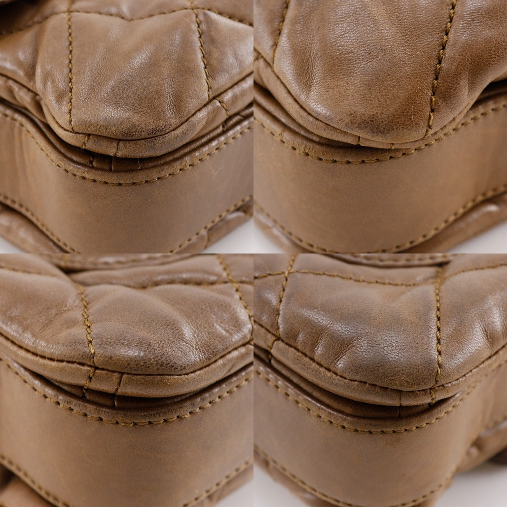 CHANEL Shoulder Bag lambskin Brown Matrasse ChainShoulder