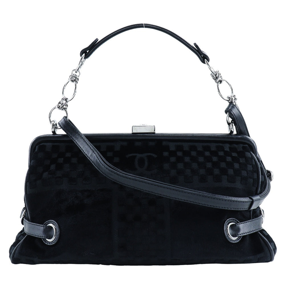 Chanel Velour Chain Shoulder Bag Classic Flap