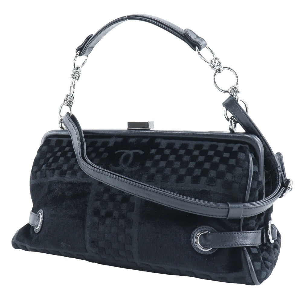 Chanel Velour Chain Shoulder Bag Classic Flap
