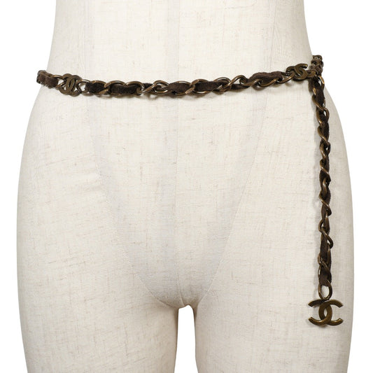 Chanel Chain Belt Gold Plated Suede Classic Flap Tote