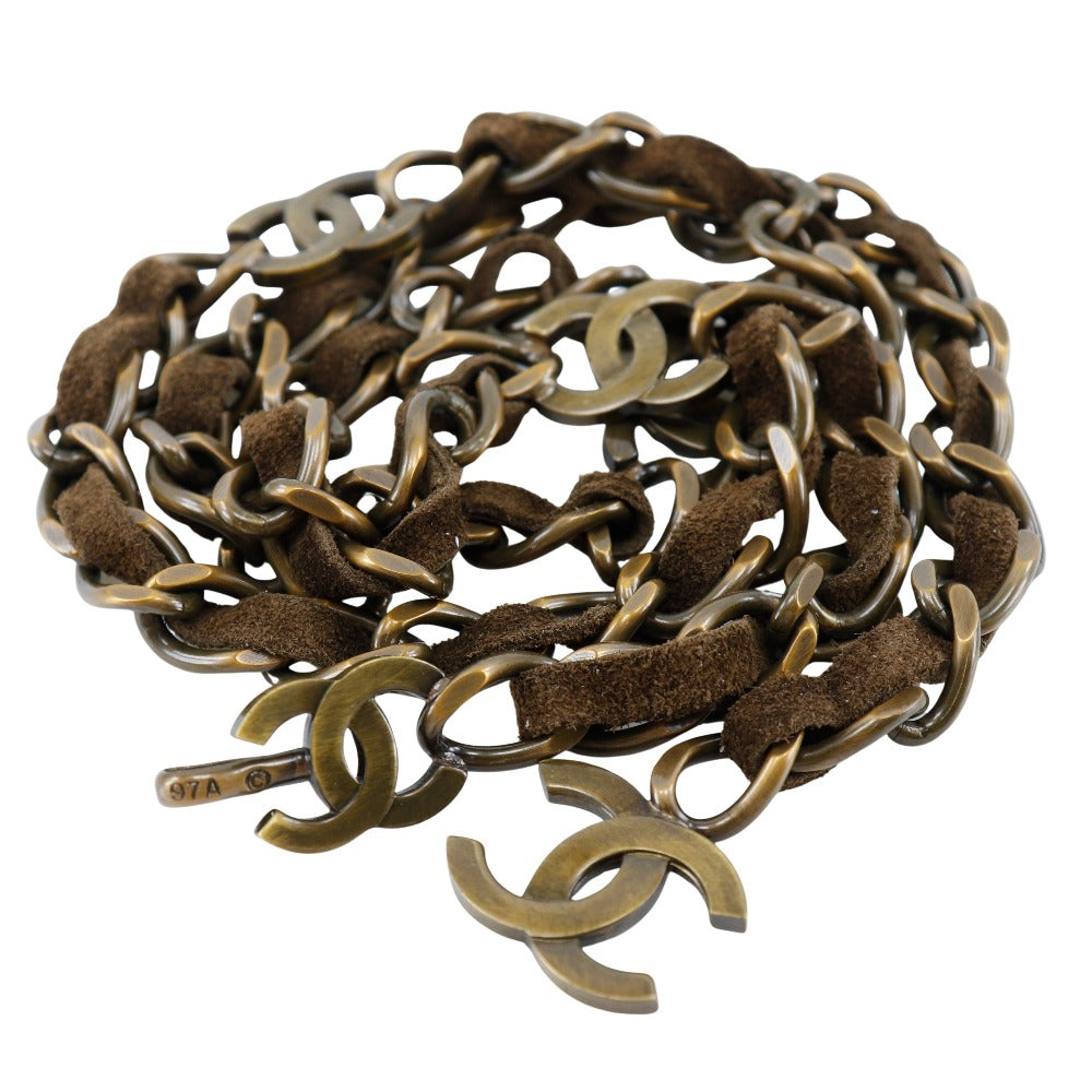 Chanel Chain Belt Gold Plated Suede Classic Flap Tote