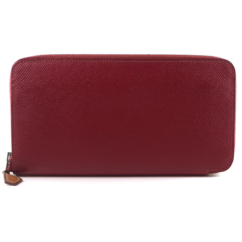 HERMES Long Wallet Purse Epsom, Silk Red Azap silk in Women