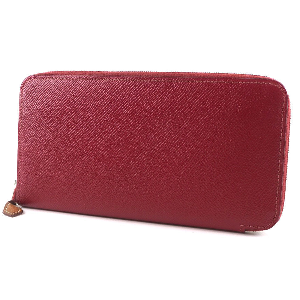 HERMES Long Wallet Purse Epsom, Silk Red Azap silk in Women