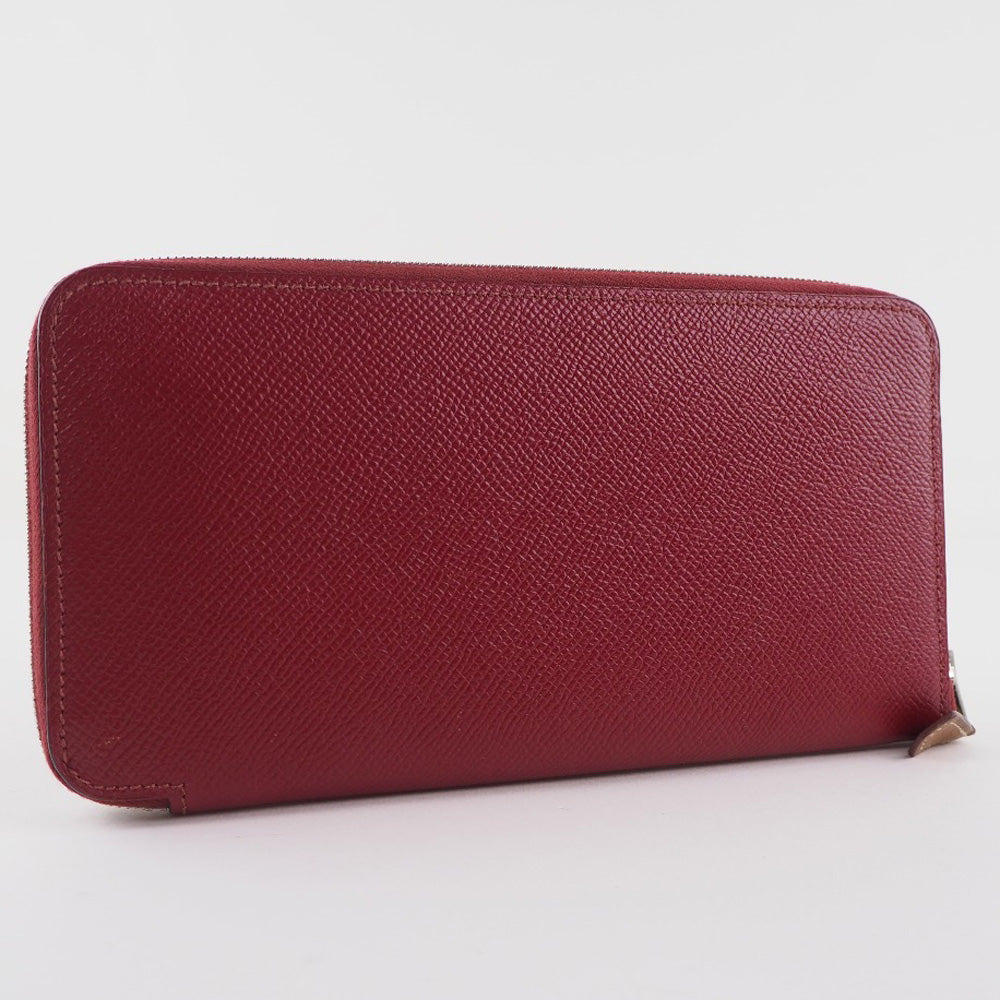HERMES Long Wallet Purse Epsom, Silk Red Azap silk in Women