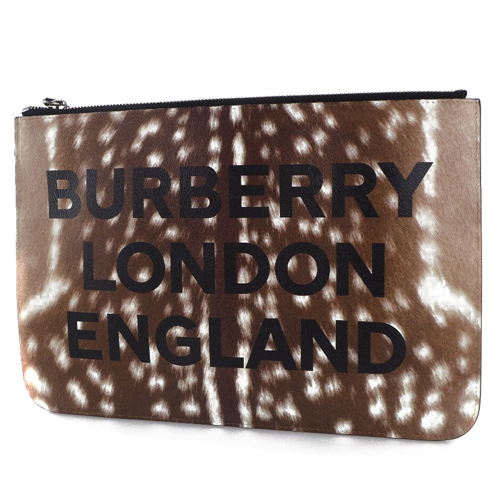 BURBERRY Clutch bag 8015103 Cowhide Brown business bag LONDON ENGLAND Women