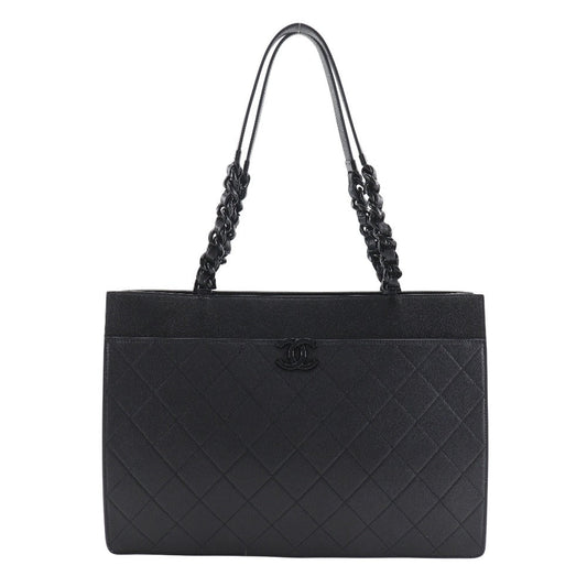 CHANEL Tote Bag AS2304 leather black Matrasse Large shopping