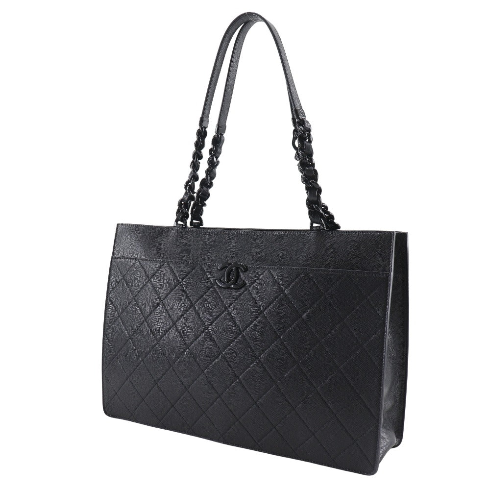 CHANEL Tote Bag AS2304 leather black Matrasse Large shopping