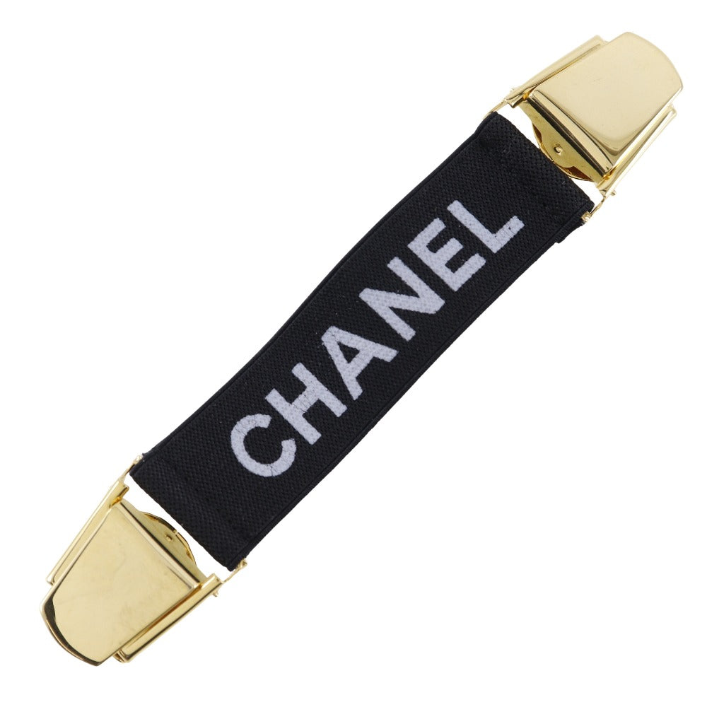 CHANEL Other miscellaneous goods Rubber, Plated Gold black Clip logo Arm band Women