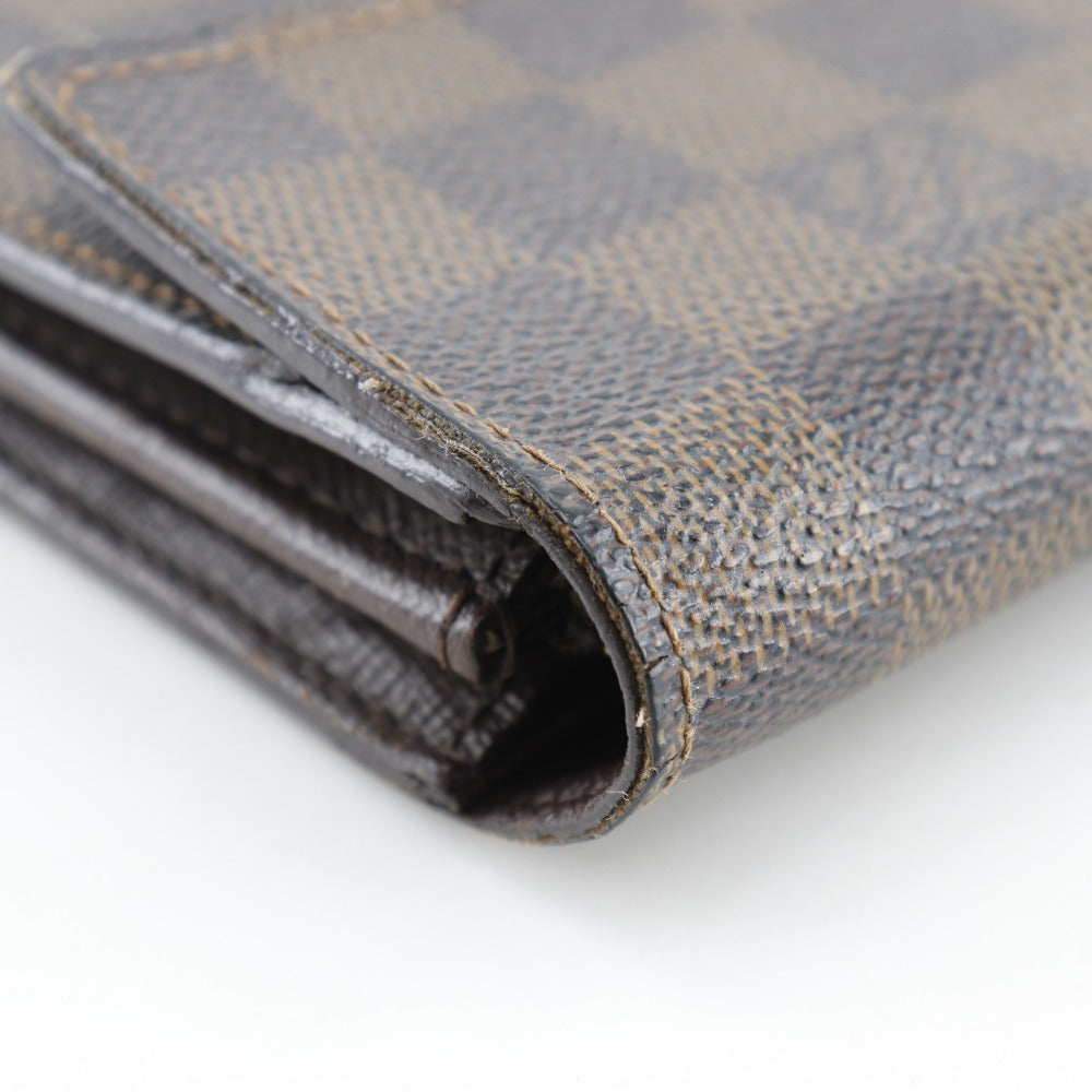 LOUIS VUITTON Long Wallet Purse N61724 Damier canvas Brown Pochette Porto Monnet Credit unisex(Unisex)