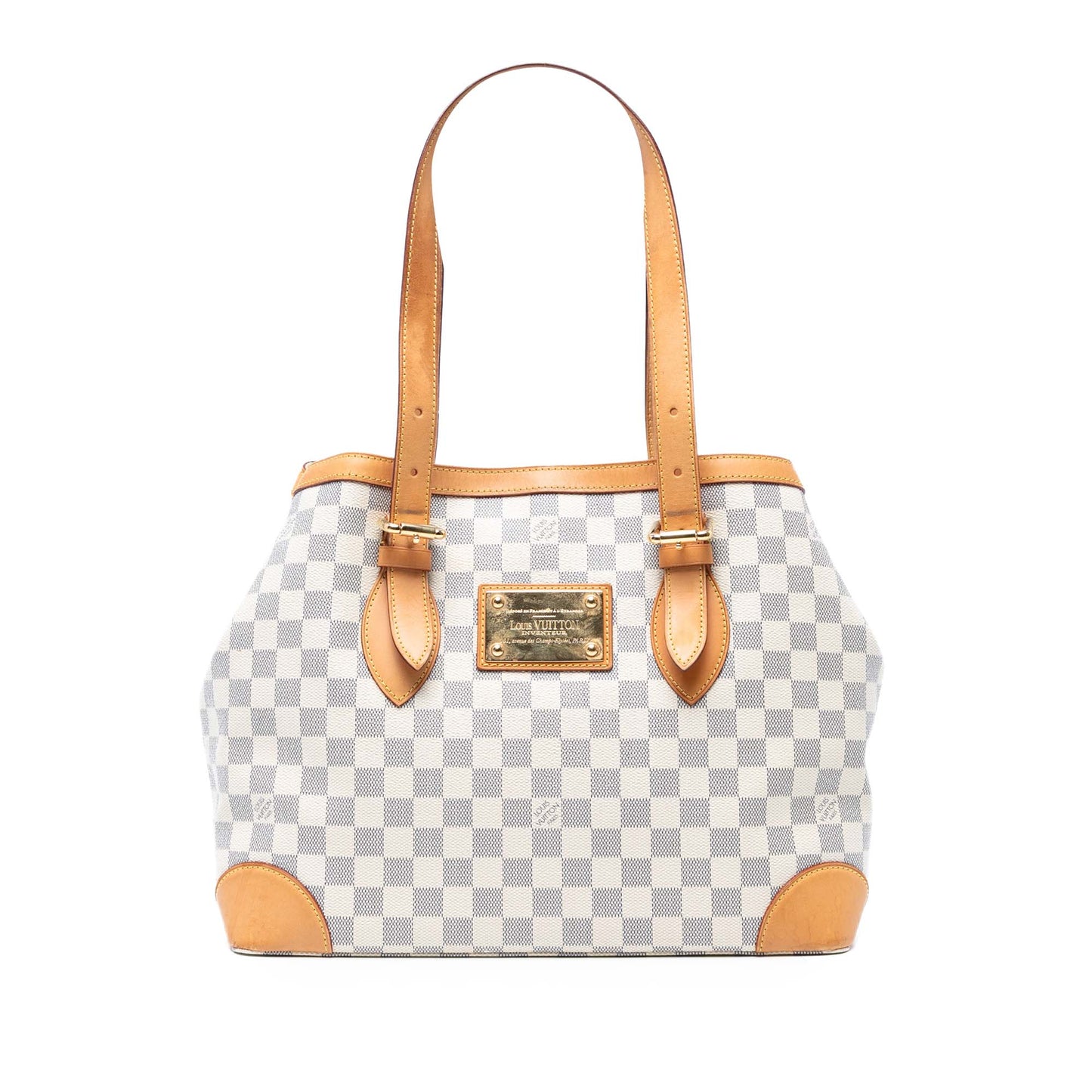 White Louis Vuitton Damier Azur Hampstead MM Tote Bag