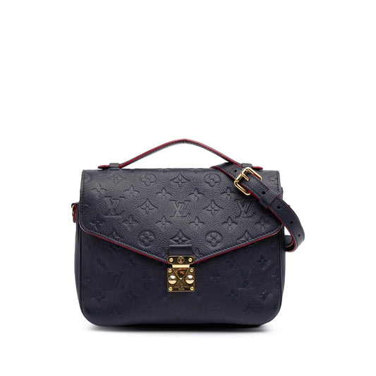 Blue Louis Vuitton Monogram Empreinte Pochette Metis Satchel