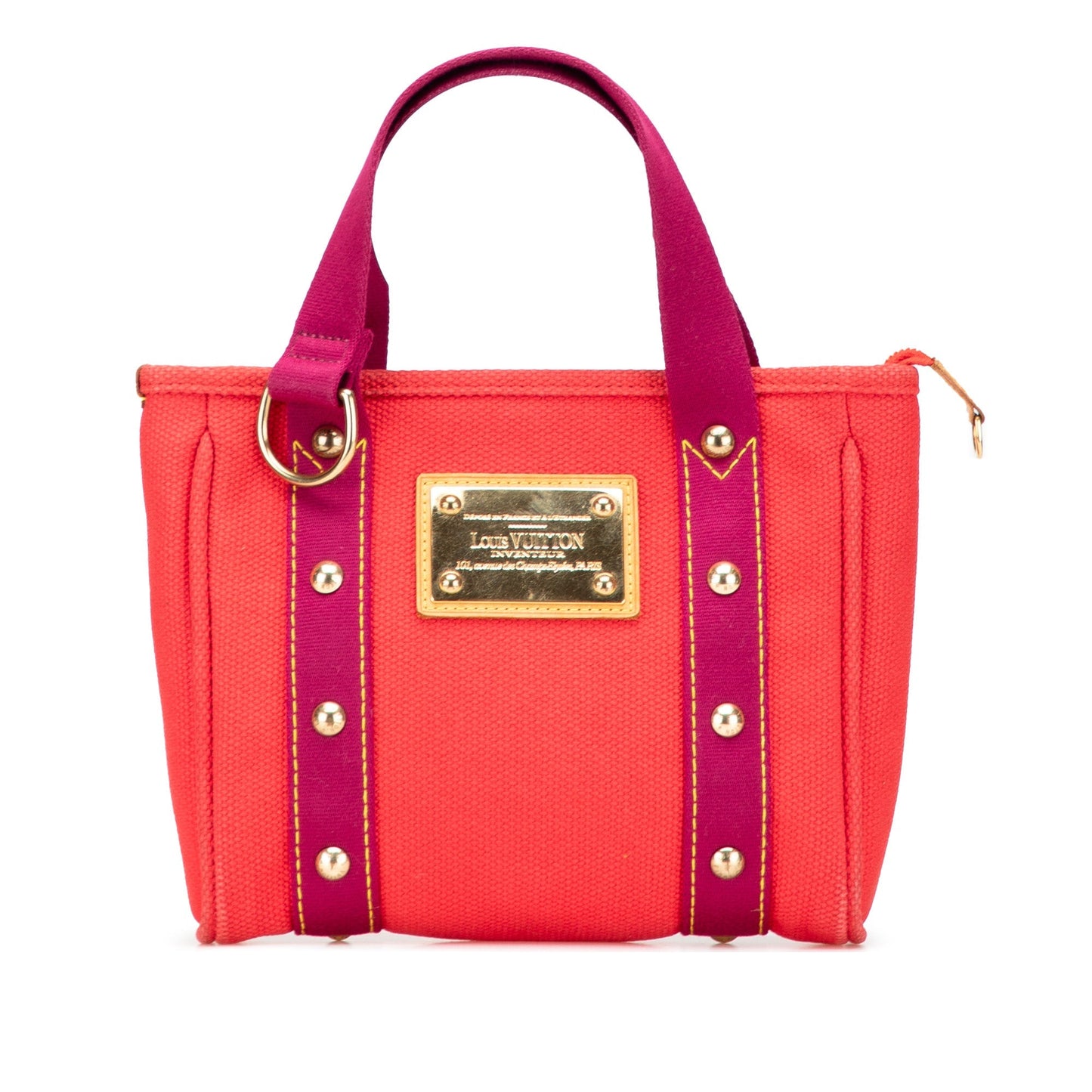 Red Louis Vuitton Antigua Cabas PM Handbag