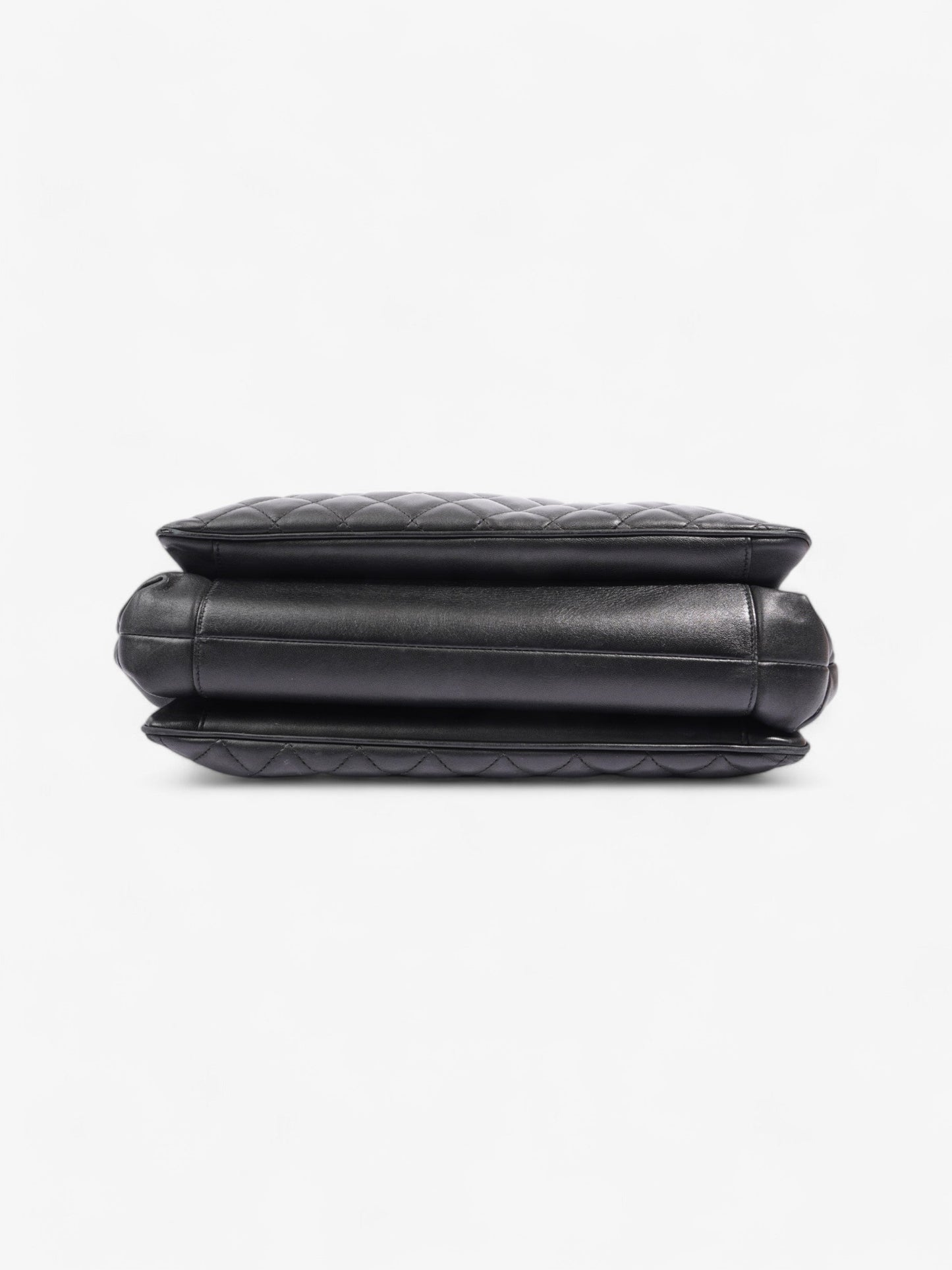 Chanel Shopping Bag Black Lambskin Leather Large