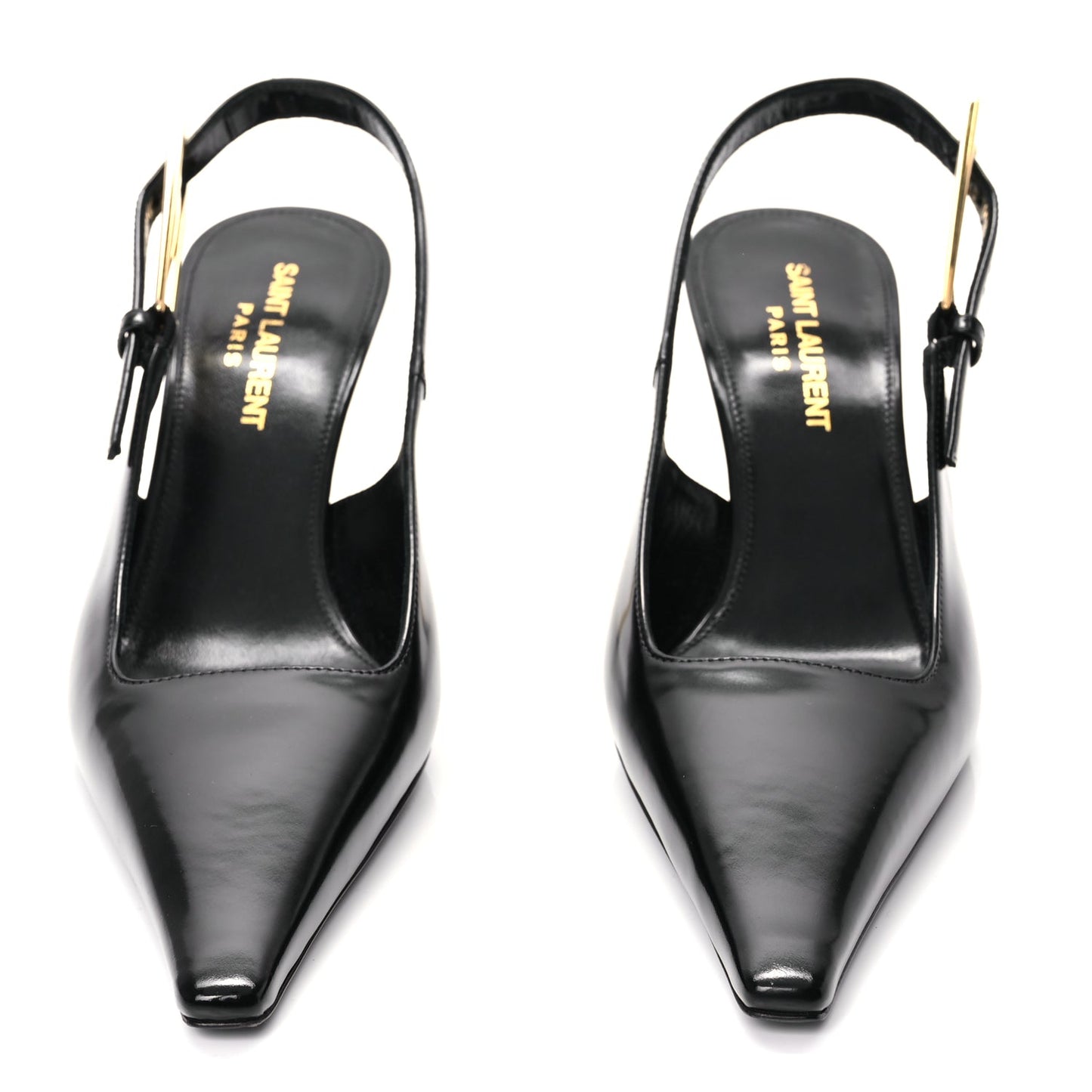 Saint Laurent Vitello Marilyn Lee 75 Slingback Pumps 36 Black