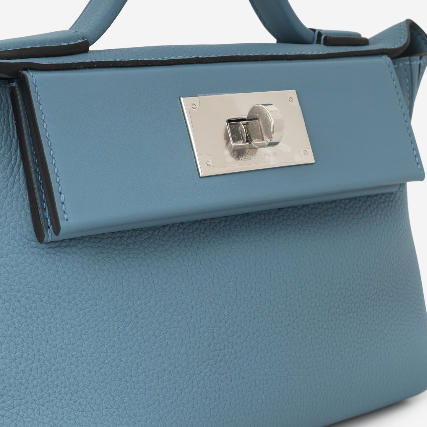 Hermès Mini 24/24 - Bleu Jean Togo / Swift | Palladium Hardware