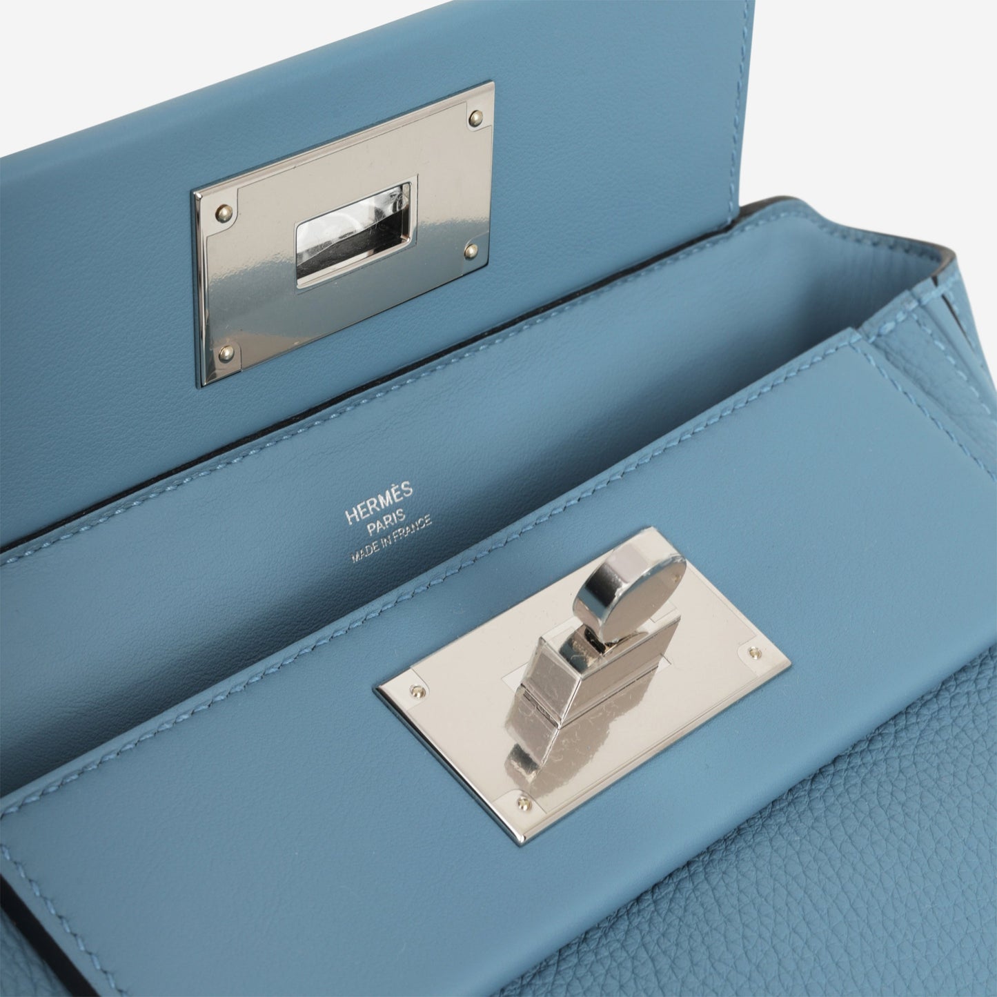 Hermès Mini 24/24 - Bleu Jean Togo / Swift | Palladium Hardware